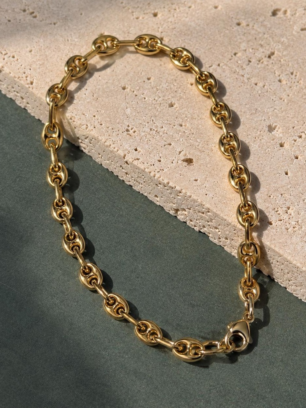 10K Real Solid Yellow Gold Mariner Chain Bracelet 7.25"